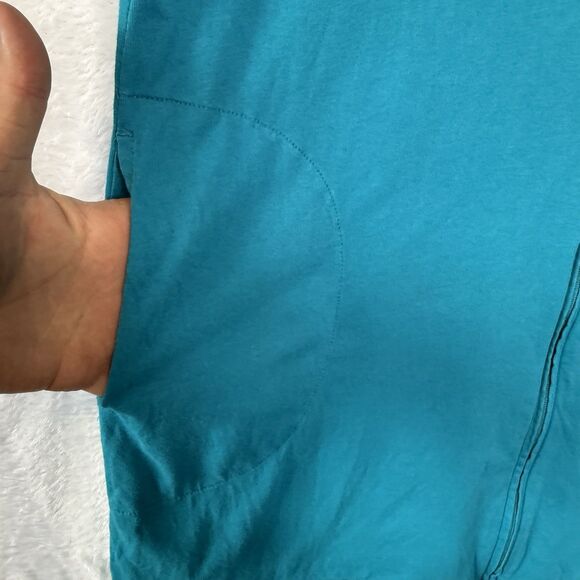 LL Bean Bright Blue Full Zip Hooded 3/4 Sleeve Beach Swim Cover Up Dress Small - Picture 7 of 14